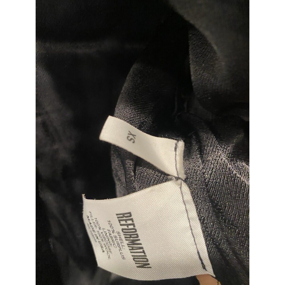 Reformation Black Velvet Cropped Bolero Jacket Open Front Whimsigoth Sz XS - Picture 6 of 8